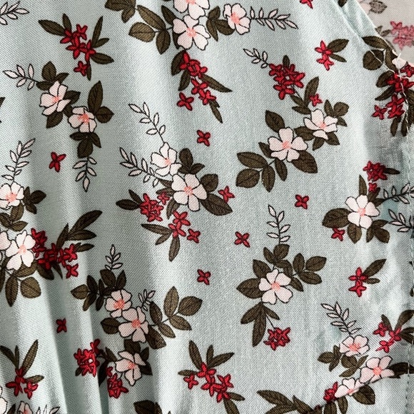 Sabrina Carpenter x AERO Light Turquoise Floral Peasant Mini Dress Size M - Picture 4 of 6